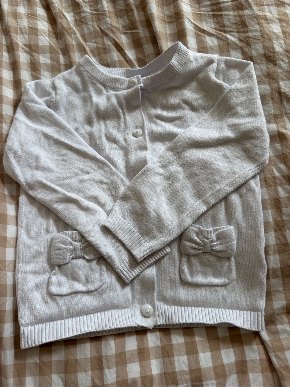 The Children's Place White Knit Button-Up Cardigan 2T